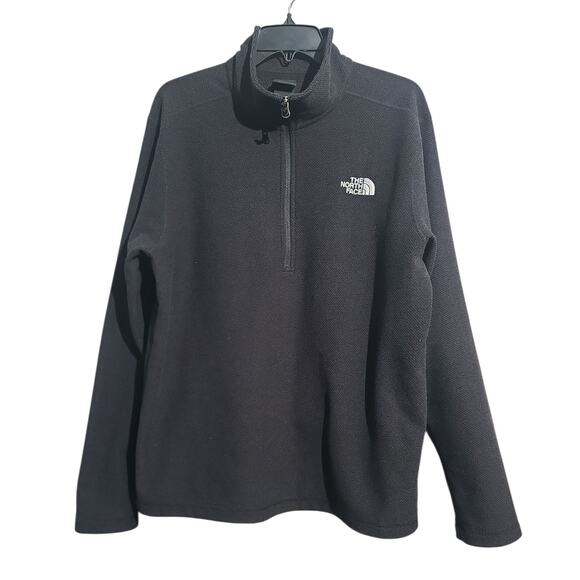 The North Face Men's Black Textured Cap Rock 1/4 Zip Pullover Size Large - Picture 1 of 6